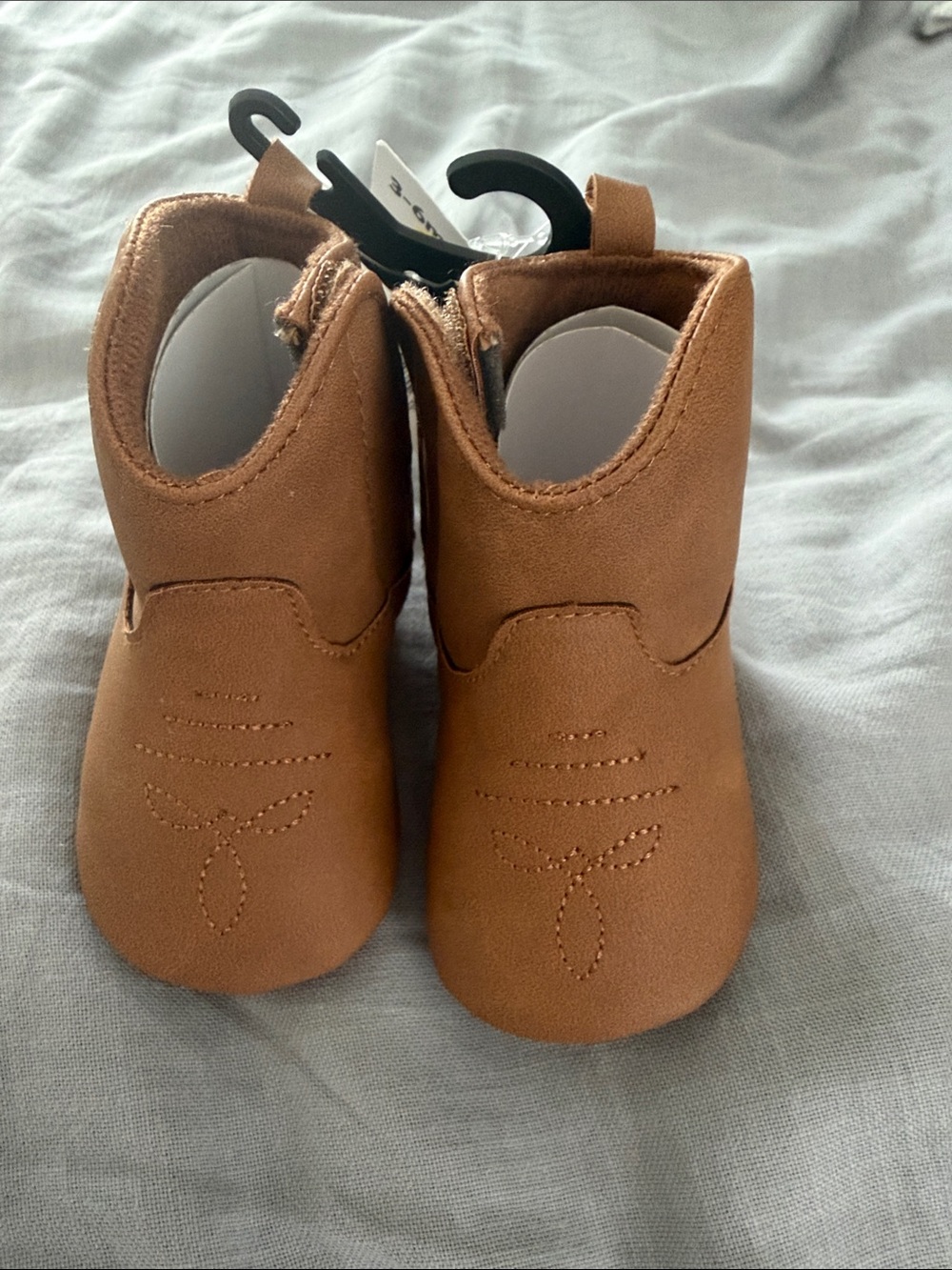 Carter's Tan Faux-Leather Baby Booties